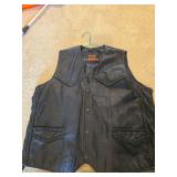Leather riding vest size 52