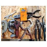 Various clamps and hand tools