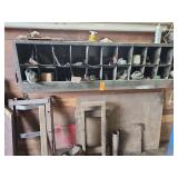 Metal storage bench with contents diamond plate steel