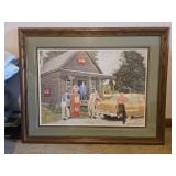 Large framed "The World