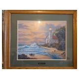 Framed open-edition art print titled "Peaceful Cove" by wildlife artist Derk Hansen