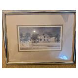 Framed and signed limited edition lithograph "Snow Squall" by David Knowlton III
