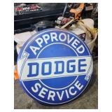 Dodge metal sign about 24in round