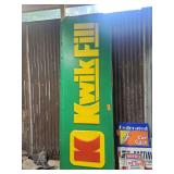 KwikFill fiberglass back lite sign about 10ft x 3ft
