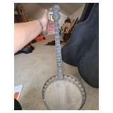 Vintage Vega banjo with authentic animal skin head