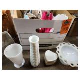 Milk glass and other miscellaneous items