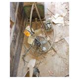 Vintage green metal heat exchanger or fluid tank and blowers
