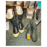 Size 13  fire fighter boots and muck boot