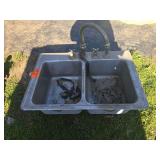 Metal double sink