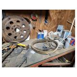 Everything on top of workbench and on back wall and shelf.                                    Except chain sharpener NOT INCLUDED