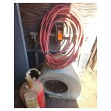 Blower fan, engine mover, hose, extinguisher