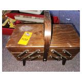Vintage wood sewing kit