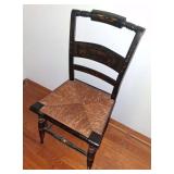 Vintage Hitchcock chair with ladder-style back and rush seat
