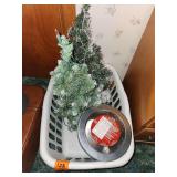 Mini Christmas trees and tin
