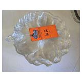 Set of 8 vintage clear pressed glass flower or dahlia luncheon plate, from the Colony Garden Club collection