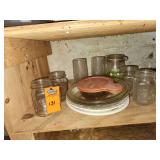 Glass cups and plates