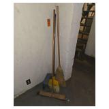 Brooms and dust pan