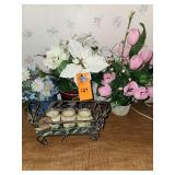 Decorative flowers, candles