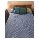 Full size bed with matching mirrored dresser