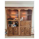 Lighted modular bookcase set