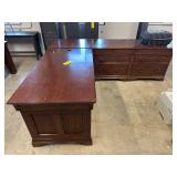 Corner Wood Desk/File Unit