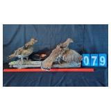 2 TAXIDERMIED RUFFED GROUSE ON LOG