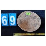 10.5' PRIMITIVE COIL BASKET HAND WOVEN