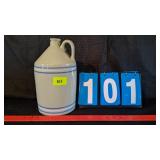 BANDED STONEWARE WHISKEY JUG