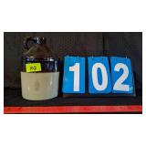 TWO-TONE STONEWARE WHISKEY JUG