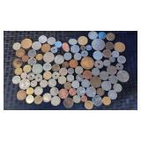 LARGE GROUP OF FOREIGN COINS & TOKENS