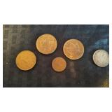 1961 SILVER CANADIAN QUATER & OTHER CANADIAN COINS