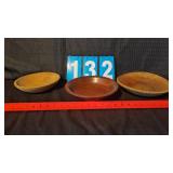 3 VARIOUS WOOD CARVED BOWLS