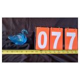 BLUE CARNIVAL GLASS SWAN