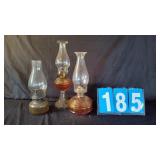 3 VARIOUS OIL LAMPS
