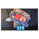 32X30 BUD LIGHT POOL LEAGUE TIN SIGN