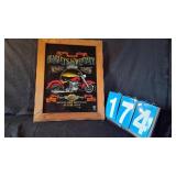 HARLEYS & WHISKEY FRAMED SIGN