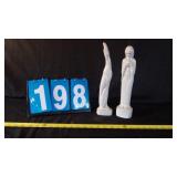 2 FRANKOMA 12' INDIAN/WOLF FIGURINES