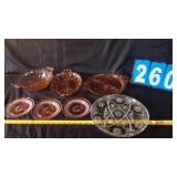 GROUP LOT OF PINK DEPRESSION GLASS