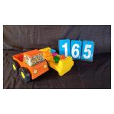FISHER PRICE TOY & TUPPERWARE TRUCK