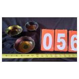 NORTHWOOD AMETHYST CARNIVAL GLASS BERRY BOWLS