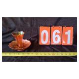 FENTON CARNIVAL GLASS 2 PIECE COMPOTE