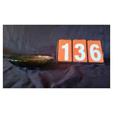 MILLERSBURG GREEN CARNIVAL GLASS BOWL MAYAN