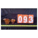 2 PIECES MARIGOLD COLORED CARNIVAL GLASS