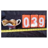 DUGAN GLASS CARNIVAL GLASS GRAVY BOAT IN PEACH
