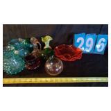 GROUP LOT OF VARIOUS ART GLASS VASES & BOWLS