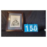 FRAMED WORLD TURTLE ART WORK