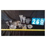 GROUP LOT OF CRYSTAL & PRESSED GLASS