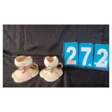 2 HULL POTTERY CANDLE HOLDERS