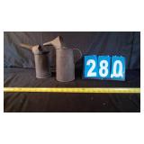 2 METAL OIL POURING CANS