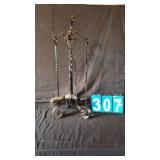 WROUGHT IRON DRAGON FIREPLACE TOOLS